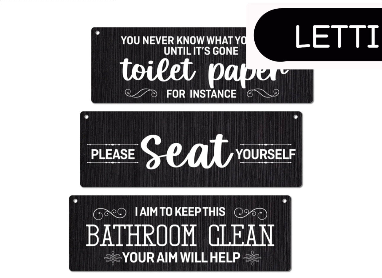 Bathroom Sign Decor Set