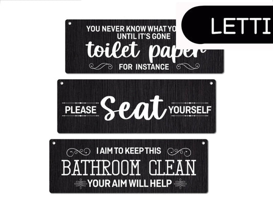 Bathroom Sign Decor Set