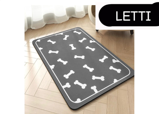 Bone Pattern Dog Bowl Mat